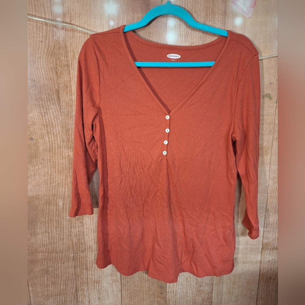 Old Navy slim fit orange shirt size large